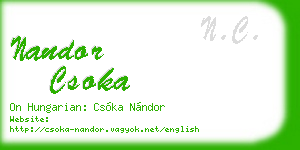 nandor csoka business card